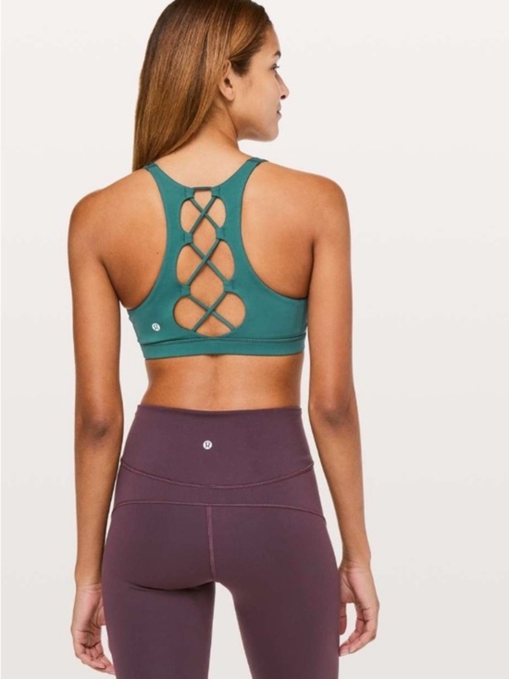 lululemon athletica High-Neck Strappy Sports Bra - Teal Green